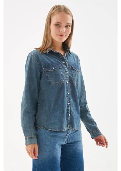 Denim Gömlek Mavi