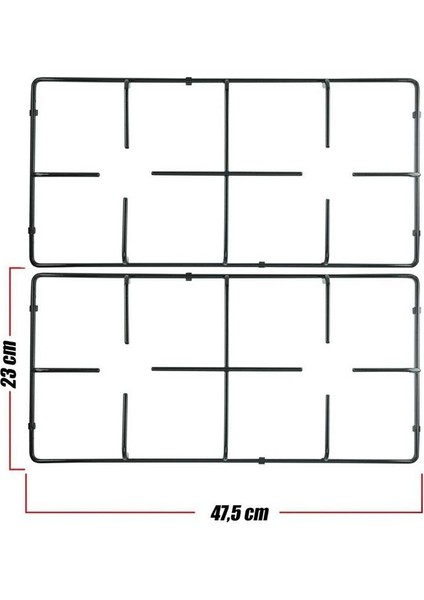 Üst Ocak Gözü Izgara Grubu 47,5 x 23 cm ( 2 Adet )