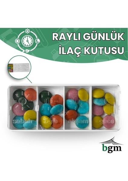 Ilaç Kutusu Günlük 4 Bölmeli Raylı Ilaç Saklama Kutusu Ilaç Organizeri