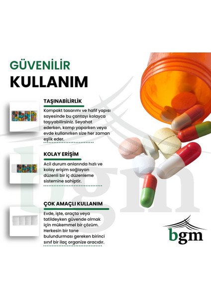 Ilaç Kutusu Günlük 4 Bölmeli Raylı Ilaç Saklama Kutusu Ilaç Organizeri