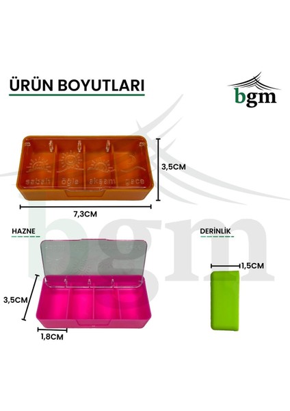 Mini Set Ilaç Kutusu Günlük 4 Bölmeli Ilaç Saklama Kutusu Seti Ilaç Organizeri