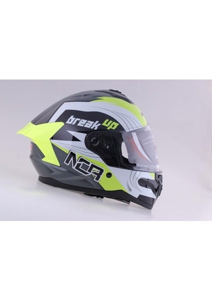 Ncr Kapalı Kask Parlak Neon-Beyaz M