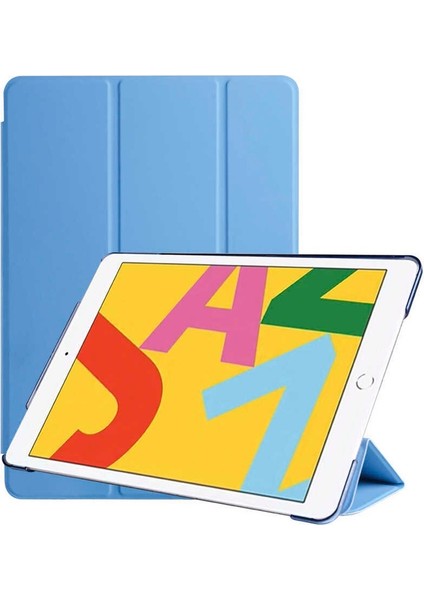 Apple iPad 10.2 2021 (9.nesil) Uyumlu Tablet Kılıfı Smart Cover Standlı Kılıf, Mavi