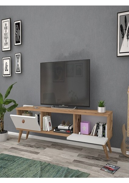Eda Atlantik-Beyaz 140 cm Tv Ünitesi
