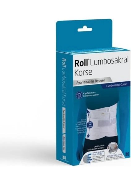 Lumbosakral Çelik Balenli Bel Korsesi