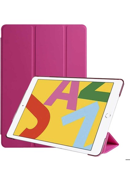 Apple iPad 10.2 (8.nesil) Uyumlu Tablet Kılıfı Smart Cover Standlı Akıllı Kılıf, Pembe