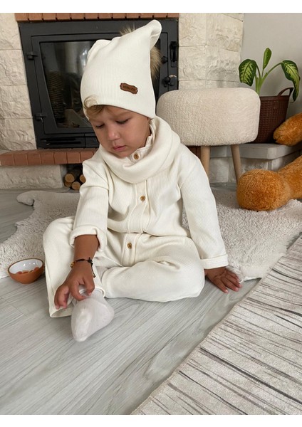 Unisex Bere Bunluklu Tulum Beyaz modelleri