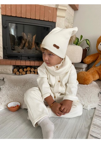 Unisex Bere Bunluklu Tulum Beyaz fırsatları