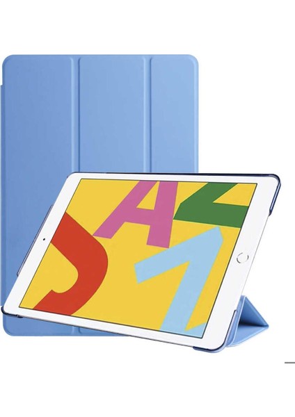 Apple iPad 10.2 (8.nesil) Uyumlu Tablet Kılıfı Smart Cover Standlı Akıllı Kılıf, Mavi