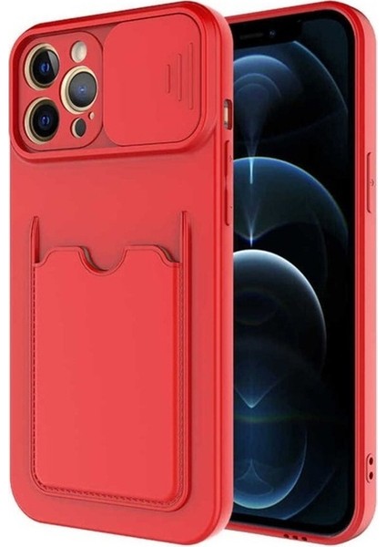 Apple iPhone 12 Pro Max Uyumlu Kılıf Kartix Kapak, Kırmızı