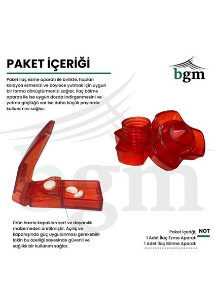 Ilaç Ezme Aparatı ve Bölme Aparatı Yutma Güçlüğü Için 2’li Set