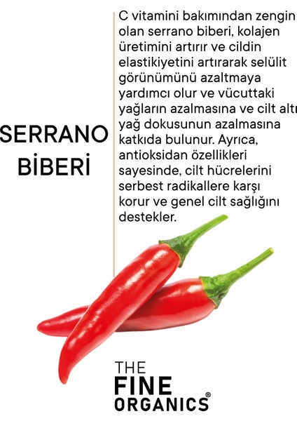 Serrano Biberi Özlü Sıkılaştırıcı Bölgesel Incelme ve Çatlak Karşıtı Soğuk Lipoliz Jel 250ML