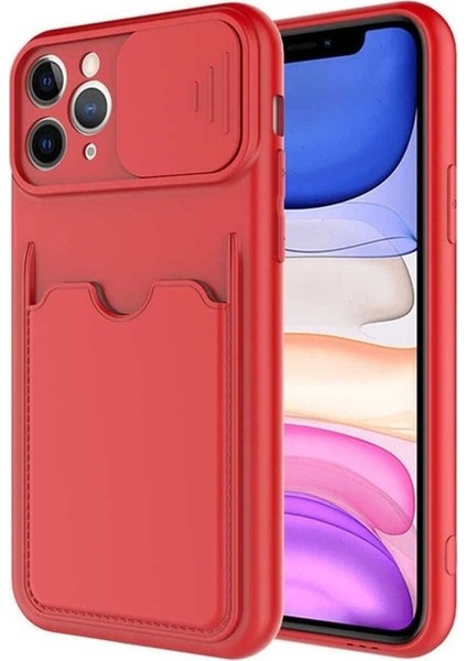 Apple iPhone 11 Pro Uyumlu Kılıf Kartix Kapak, Kırmızı