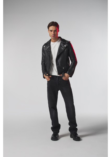 Siyah Erkek Deri Ceket indirimleri