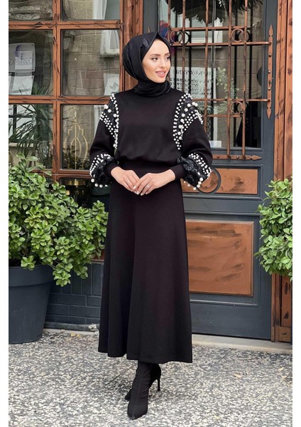 Incili Triko Bluz 124K14014 Siyah
