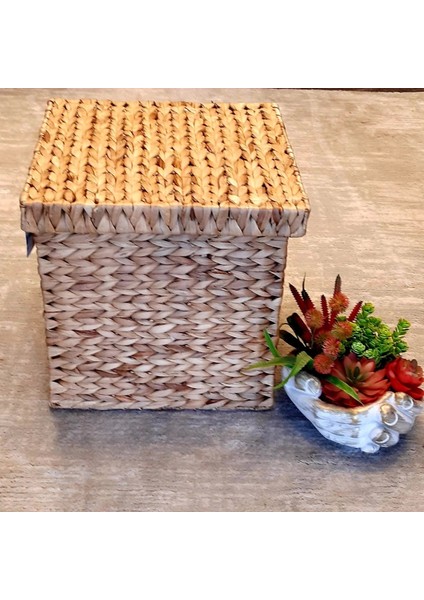Dekoratif Kare Hasır Patates Soğan Saklama Düzenleyici Kutu 2 Li