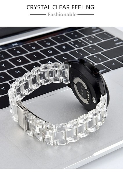 Huawei Gt2 46 mm / Gt2 Pro 46 mm (22 Mm) Uyumlu Kordon Silikon Transparan Şeffaf Spor Kayış Turuncu fırsatları