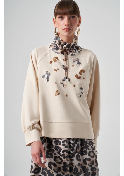 Nuss 1002 Leopar Desenli Sweat Etek Takım