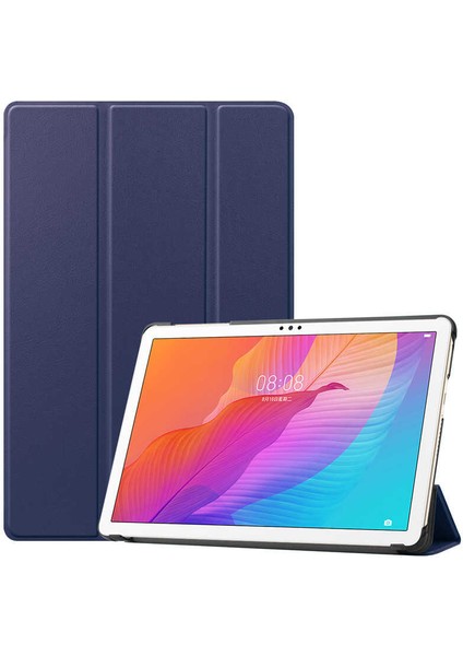 Huawei Matepad T10S Uyumlu Tablet Kılıfı Smart Cover Standlı Akıllı Kılıf, Lacivert