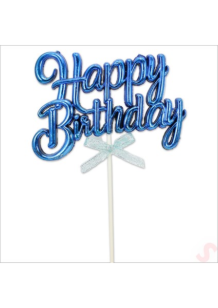 Happy Birthday Pasta Süsü, 23CM x 12,5cm - Mavi