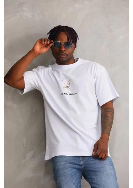 Baskılı Oversize T-Shirt - Beyaz fırsatları