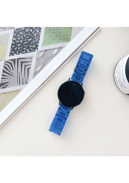 Huawei Watch Gt3 Pro 43 mm (20 Mm) Uyumlu Kordon Silikon Transparan Şeffaf Spor Kayış Mavi