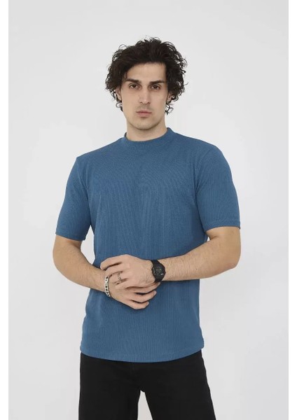 Bisiklet Yaka Slim fit T-Shirt- Turkuaz fiyatları