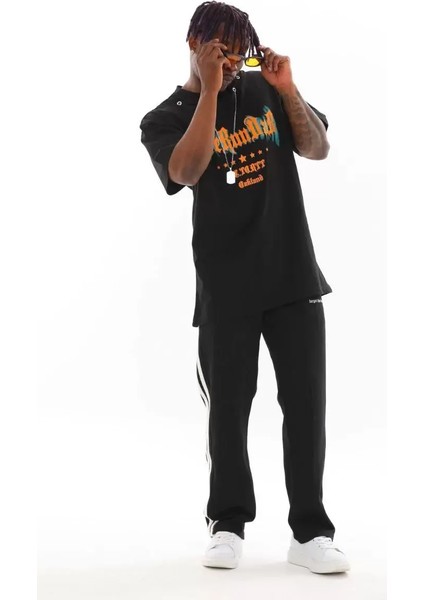 Oversize Kolye Dahil T-Shirt - Siyah fırsatları