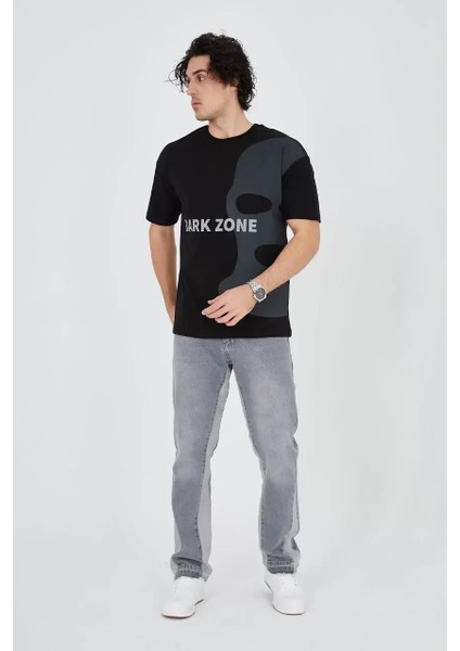 Erkek Baskılı T-Shirt - Siyah modelleri