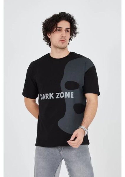 Erkek Baskılı T-Shirt - Siyah fırsatları