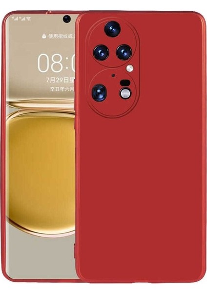 Huawei P50 Pro Uyumlu Kılıf Premier Silikon Kapak, Kırmızı