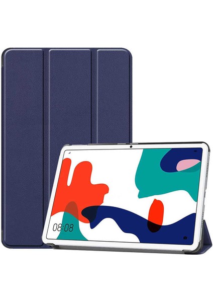 Huawei Matepad 10.4 Uyumlu Tablet Kılıfı Smart Cover Standlı Akıllı Kılıf, Lacivert