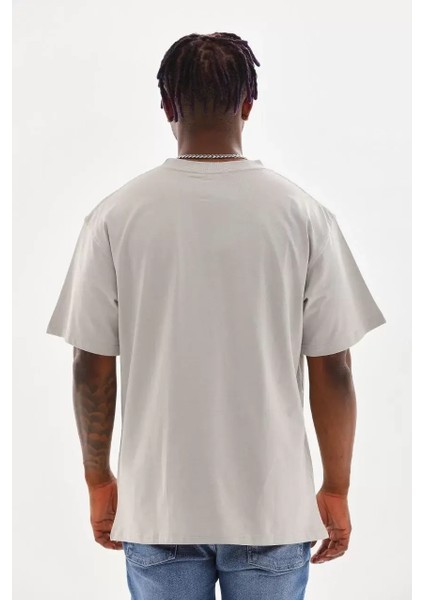Baskılı Oversize T-Shirt - Gri