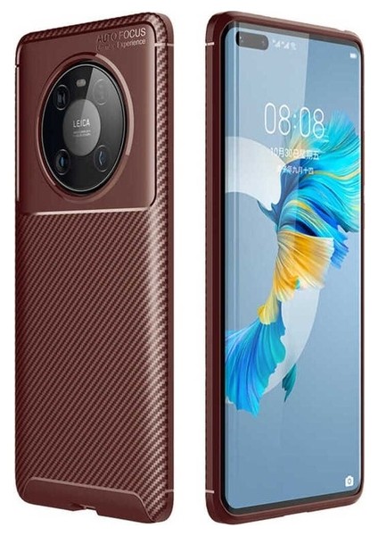 Huawei Mate 40 Pro Uyumlu Kılıf Negro Silikon Kapak, Kahverengi