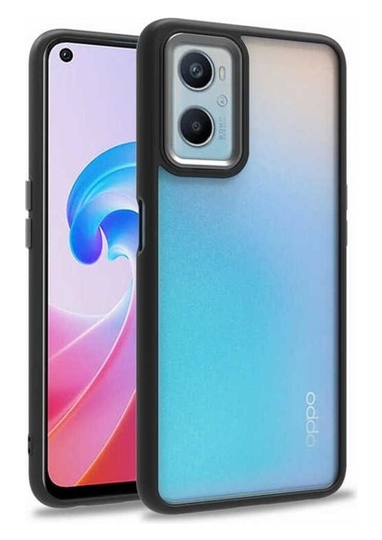 Oppo A36 Uyumlu Kılıf Sert Silikon Renkli Şerit Tasarımlı Parlak Flora Kapak Siyah