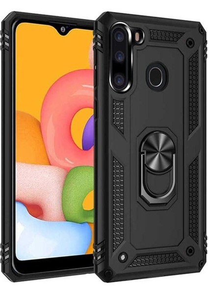 Samsung Galaxy A21 Uyumlu Kılıf Vega Kapak, Siyah