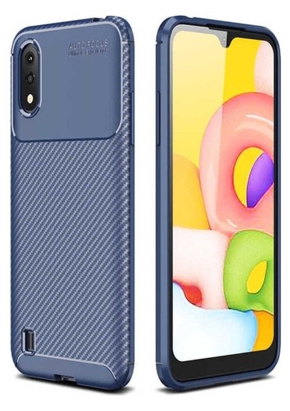 Samsung Galaxy A01 Uyumlu Kılıf Negro Silikon Kapak, Lacivert