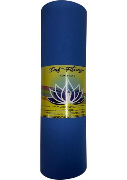 Tpe Yoga Pilates Matı 6 mm Hizalamalı (Ithal) Çift Renk Mavi