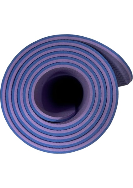 Tpe Yoga Pilates Matı 6 mm Hizalamalı (Ithal) Çift Renk Mavi fırsatları