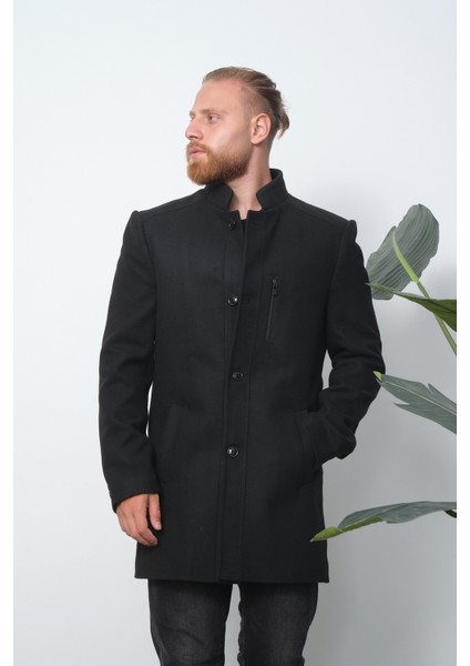 Erkek Antrasit Dik Yaka Kaşmir Kumaş Kaşe Kaban modelleri