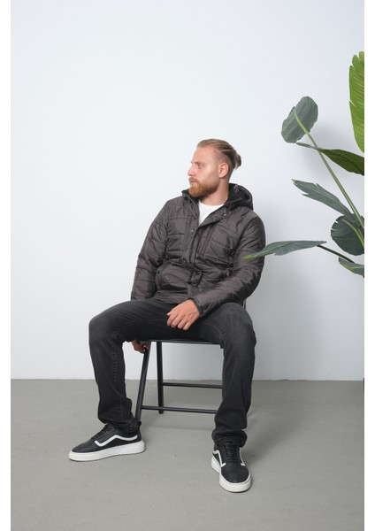 Erkek Kapüşonlu Içi Polarlı %100 Polyester Şişme Mont modelleri