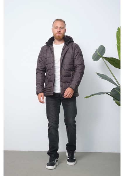 Erkek Kapüşonlu Içi Polarlı %100 Polyester Şişme Mont fırsatları