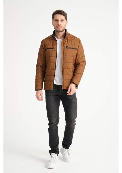 Erkek Şişme Su Geçirmez Göğüs Cepli Iç Astarı Baskılı Dik Yaka Mont fırsatları