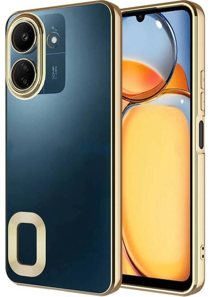 Xiaomi Redmi 13C Uyumlu Kılıf Kamera Korumalı Logo Gösteren Omega Kapak