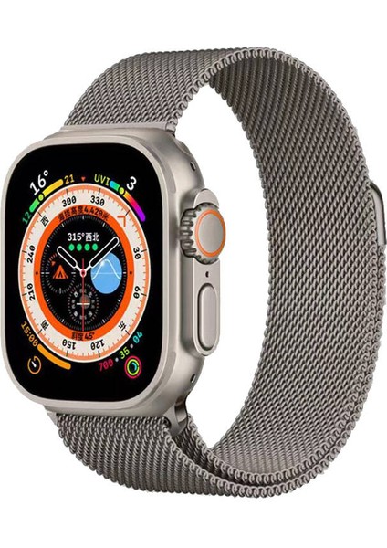Apple Watch 2/3/4/5/6/7/8/9/se/ultra/nike 42MM 44MM 45MM 49MM Metal Kordon Tasarım (Krd-98)