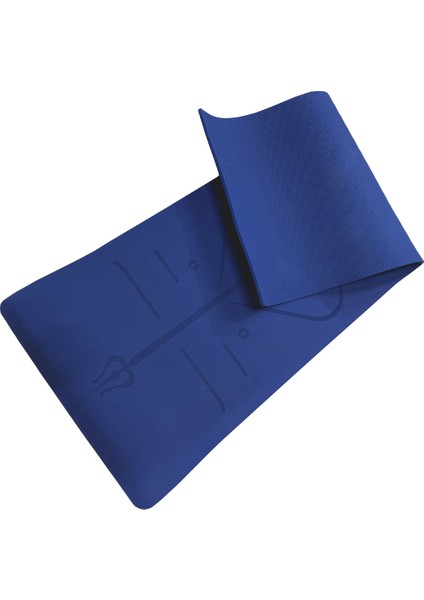 Tpe Yoga Pilates Matı 8 mm Hizalamalı (Ithal) Renk Mavi modelleri