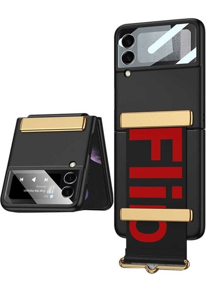 Samsung Galaxy Z Flip 3 Uyumlu Kılıf Flio Kıpta Kapak, Siyah