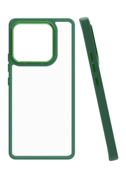 Xiaomi Mi 13 Pro Uyumlu Kılıf Sert Silikon Renkli Şerit Tasarımlı Parlak Flora Kapak, Yeşil