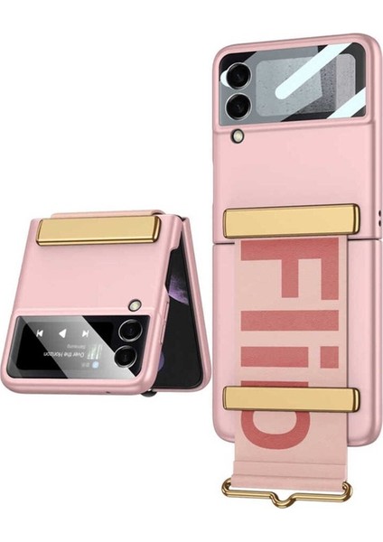 Samsung Galaxy Z Flip 3 Uyumlu Kılıf Flio Kıpta Kapak, Pembe