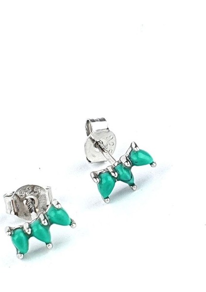 Italyan Tasarımı 925AYAR Gümüş Turkuaz Taşlı Tasarımı Küpe fırsatları